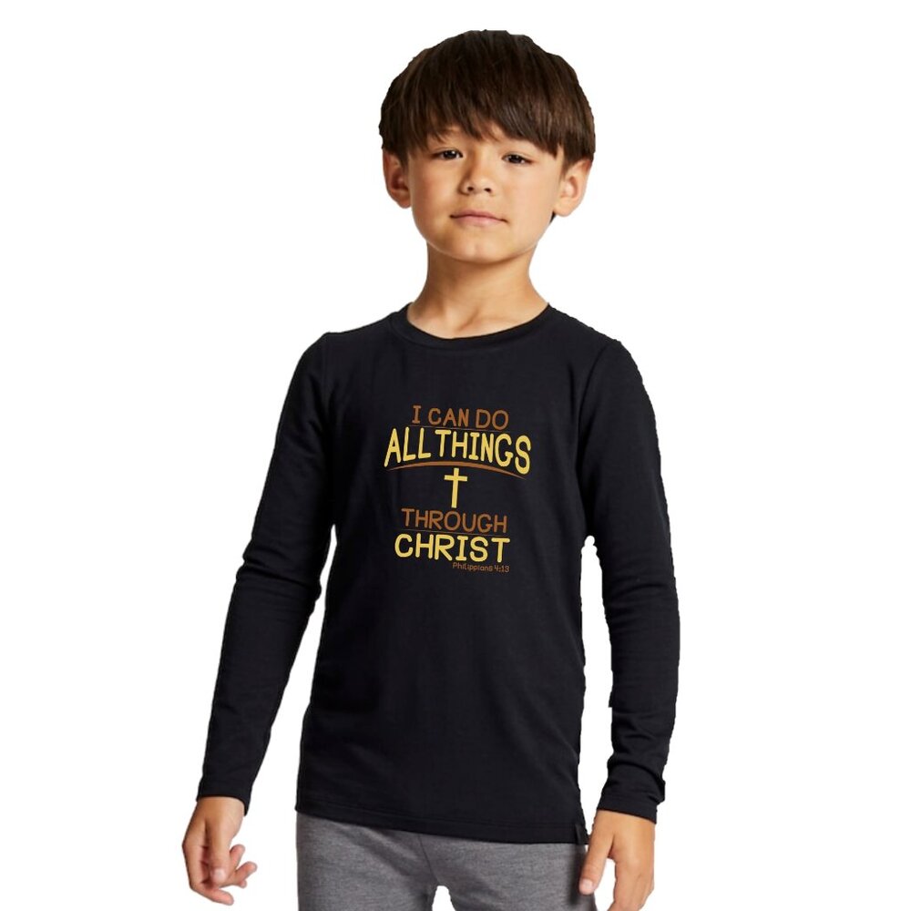 I Can Do All Things Through Christ Black T-Shirt (Long Sleeve) - Picture 2 of 5